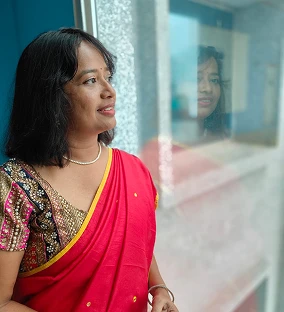 Subhasini discussing how quality, collaboration, and trust define success at Nucleus Software