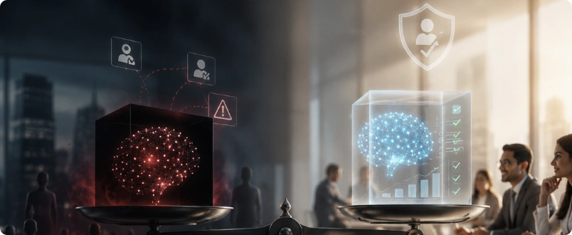 AI accuracy versus Explainable AI in lending showing why transparent credit decisions matter more than black-box models